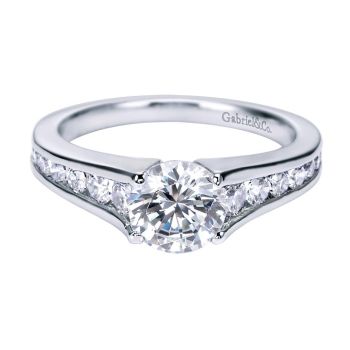 14K White Gold 0.52 ct Diamond Straight Engagement Ring 