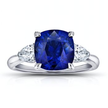 Sapphire Cushion 5.03ct Blue Ring