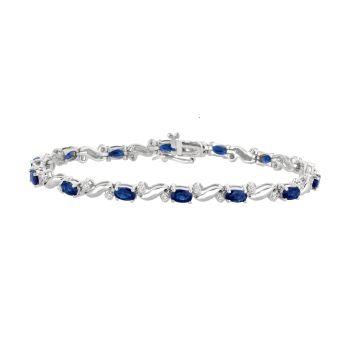 0.23 ct Sapphire & diamond bracelet Set In 14K White Gold B4153SC