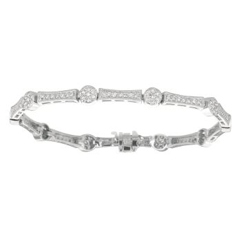 1.33 ct Diamond round bracelet Set In 14K White Gold B5665WD