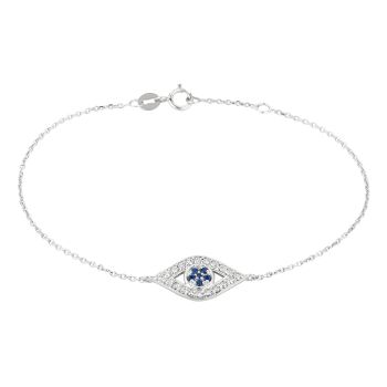 0.25 ct Diamond & sapphire eye bracelet In 14K White Gold B5712WDS