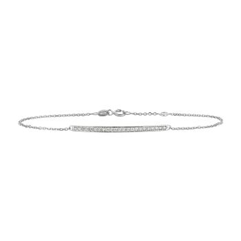 0.20 ct Diamond bar bracelet Set In 14K White Gold B5730WD