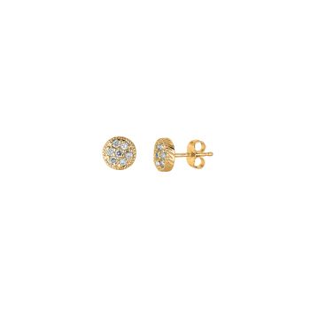 0.3 ct G-H SI2 Diamond Earrings Set In 14K Yellow Gold E4943YD