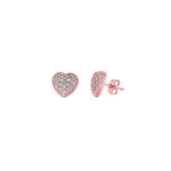 0.5 ct G-H SI2 Diamond Heart Earrings Set In 14K Rose Gold E4951PD