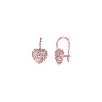 0.5 ct G-H SI2 Diamond Heart Earrings Set In 14K Rose Gold E4951XPD