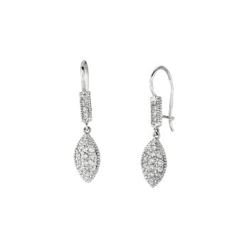 0.65 ct G-H SI2 Diamond Drop Earrings Set In 14K White Gold E5029WD