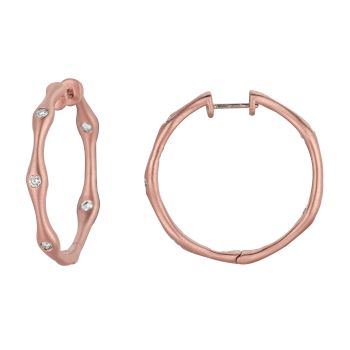 0.26 ct G-H SI2 Diamond hoops earrings Set In 14K Rose Gold E5142PD
