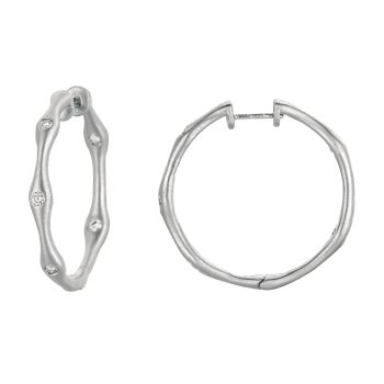 0.26 ct G-H SI2 Diamond hoops earrings Set In 14K White Gold E5142WD