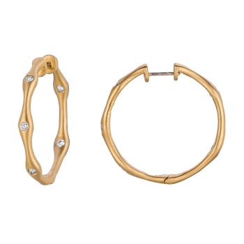 0.26 ct G-H SI2 Diamond hoops earrings Set In 14K Yellow Gold E5142YD