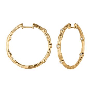 0.25 ct G-H SI2 Diamond Hoop Earrings Set In 14K Yellow Gold E5163YD