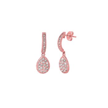0.58 ct G-H SI2 Diamond Drop Earrings Set In 14K Rose Gold E5165PD