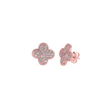 0.74 ct G-H SI2 Diamond Earrings Set In 14K Rose Gold E5166PD