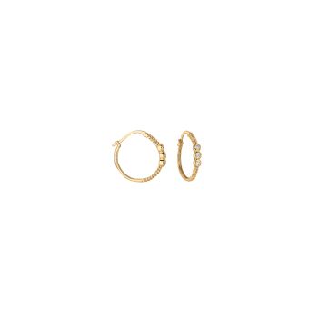 0.15 ct G-H SI2 Diamond hoop earrings Set In 14K Yellow Gold E5177YD