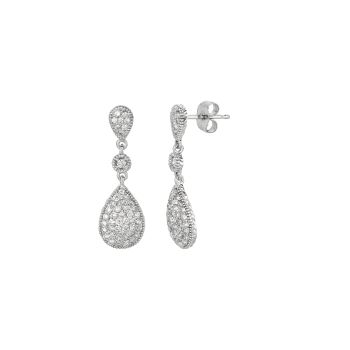 0.65 ct G-H SI2 Diamond Drop Earrings Set In 14K White Gold E5181WD