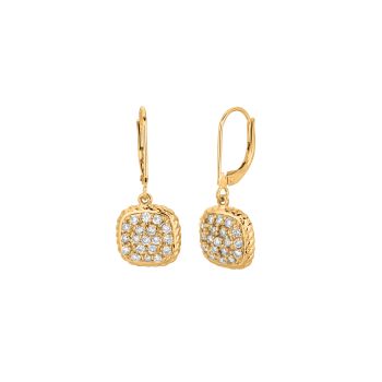 0.8 ct G-H SI2 Diamond Earrings Set In 14K Yellow Gold E5215YD