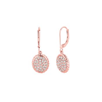 1.01 ct G-H SI2 Diamond oval earrings Set In 14K Rose Gold E5216PD