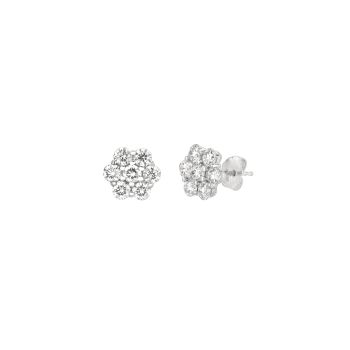 0.52 ct G-H SI2 Diamond Flower Earrings Set In 14K White Gold E5221.03W