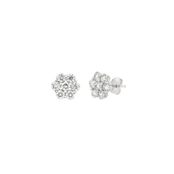 2 ct G-H SI2 Diamond Flower Earrings Set In 14K White Gold E5221.15W