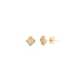 0.15 ct G-H SI2 Diamond Earrings Set In 14K Yellow Gold E5235YD