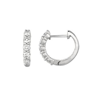 0.75 ct G-H SI2 Diamond hoop earrings Set In 14K White Gold E5281.75W