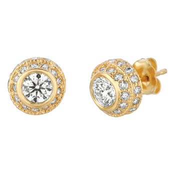 2 ct G-H SI2 Diamond Earrings Set In 14K Yellow Gold E5342.50Y