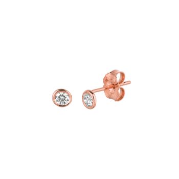 0.2 ct G-H SI2 Diamond Stud Earrings Set In 14K Rose Gold E5398.20P