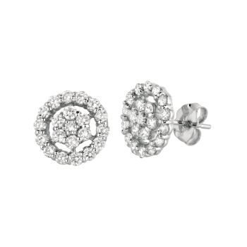1.41 ct G-H SI2 Diamond Earrings Set In 14K White Gold E5455-1.4WD