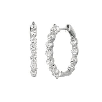 1.34 ct G-H SI2 Diamond Hoop Earrings Set In 14K White Gold E5464WDS
