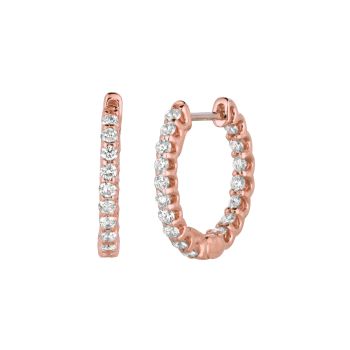 0.82 ct G-H SI2 Diamond hoop earrings Set In 14K Rose Gold E5465PDS