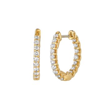 0.82 ct G-H SI2 Diamond Hoop Earrings Set In 14K Yellow Gold E5465YDS