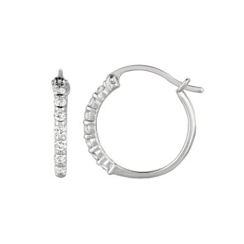 0.36 ct G-H SI2 Diamond Hoop Earrings Set In 14K White Gold E5466.33W