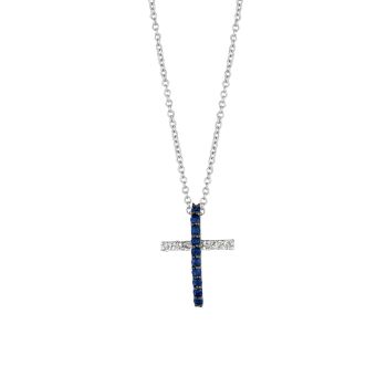 0.25ct Sapphire & diamond cross Necklace N4446WDS