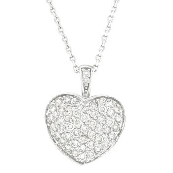 1.3ct Diamond Puffed Heart Pendant Necklace N4451WD