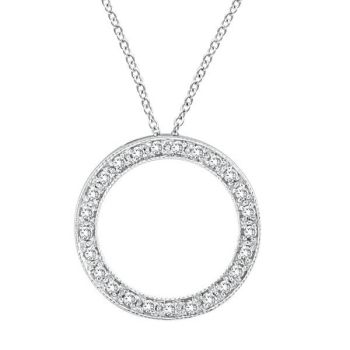 0.25ct Diamond Circle Pendant Necklace N4453WD