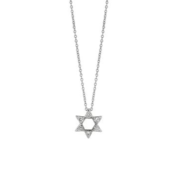0.19ct Diamond Jewish Star of David Pendant Necklace N4508WD