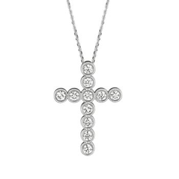0.34ct Diamond cross Necklace N5146W.03