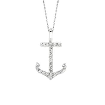 0.1ct Diamond anchor Necklace N5152WD