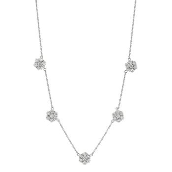 3.01ct Diamond flowers Necklace N5212-3W