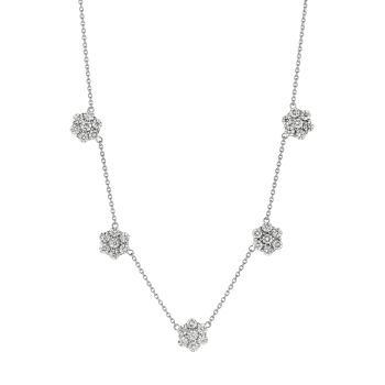 4.04ct Diamond flowers Necklace N5212-4W