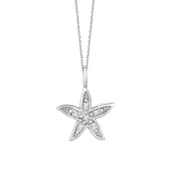0.04ct Diamond starfish Necklace N5220WD