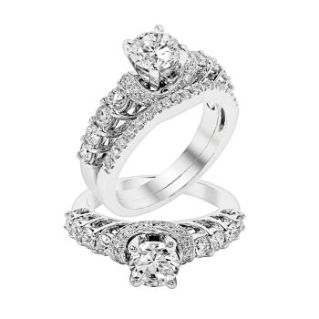 0.7 ct - Diamond Engagement Ring Set in 14K White Gold /R11200-ICSD