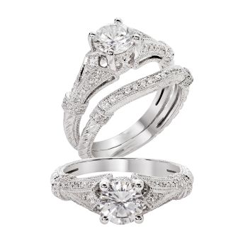 0.25 ct - Diamond Engagement Ring Set in 14K White Gold /R11860-ICSD