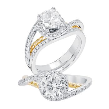 0.25 ct - Diamond Engagement Ring Set in 14K Two Tone /R11929YW-ICSD
