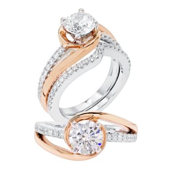 0.25 ct - Diamond Engagement Ring Set in 14K Two Tone /R11935PW-ICSD