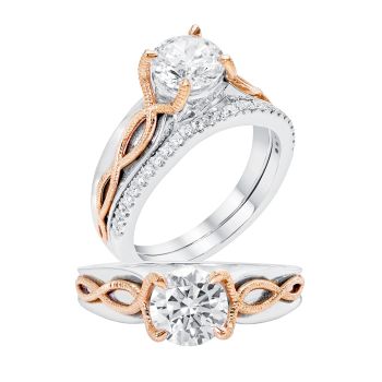 0 ct - Diamond Engagement Ring Set in 14K Two Tone /R11938PW-ICSD