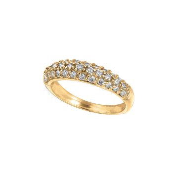 0.61 ct G-H SI2 Diamond pave stack ring In 14K Yellow Gold R5358Y-DA