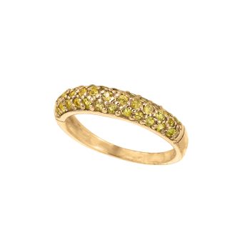 Yellow sapphire pave stack ring R5358YYS