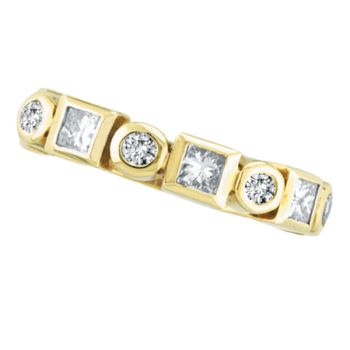 0.69 ct G-H SI1-SI2 Diamond Fashion Bezel Set Ring In 14K Yellow Gold R5627YDA