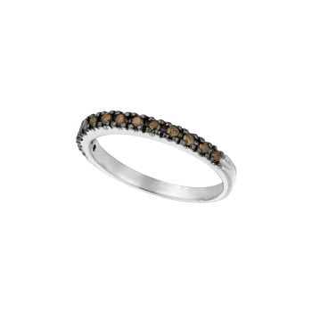 0.25 ct Champagne Diamond Stackable Ring In 14K White Gold R5692WDH