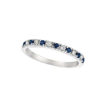 0.13 ct G-H SI2 Sapphire & Diamond Stackable Ring In 14K White Gold R5692WDS